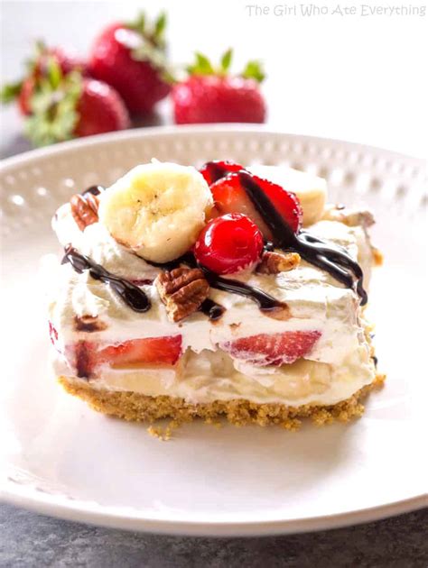 Banana Split Dessert - The Girl Who Ate Everything