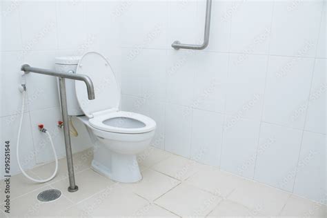 Restroom Interior for elderly senior people or handicapped with ...