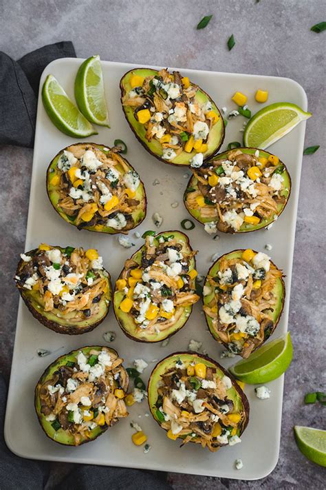 Chicken Stuffed Avocados - w/ Mushrooms & Blue Cheese