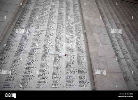 Some of the 54,896 names on the Menin Gate Memorial at Ypres, Belgium Stock Photo - Alamy