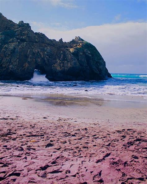 Purple sand on Pfeiffer Beach Big Sur, California California Coastline, Big Sur California ...