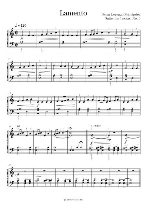 Lamento Free Sheet Music - Pianocoda