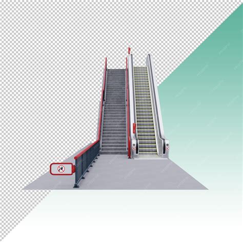 Premium PSD | Escalator with stairs