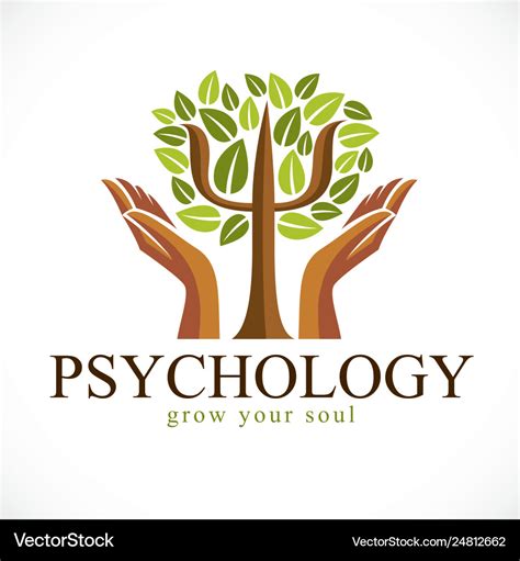 Psychology concept logo or icon created Royalty Free Vector