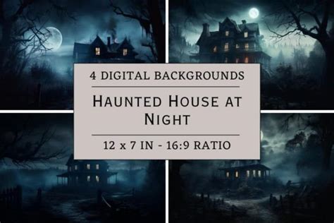 Haunted House at Night Graphic by Juniper Moon · Creative Fabrica