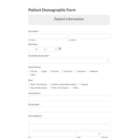 Patient Demographic Form Template | Formstack