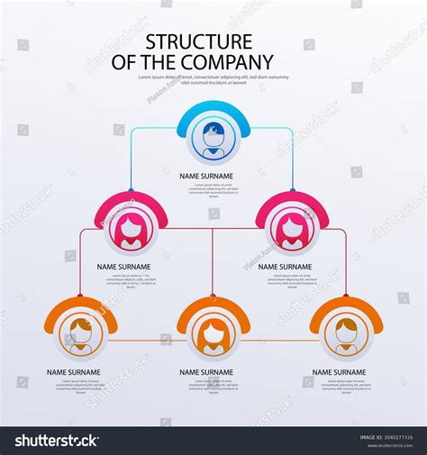 Organizational Chart Infographic Design Template Chart Stock Vector ...