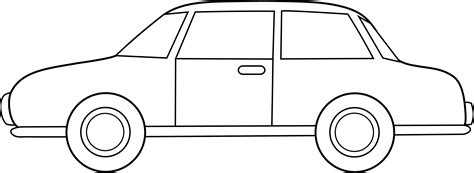 Colorable Car Line Art - Free Clip Art