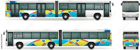 Articulated Bus Realistic Set Stock Vector | Adobe Stock