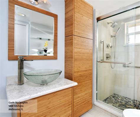 Natural Bamboo Bathroom Cabinets - Omega Cabinetry