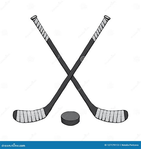 Set Ice Hockey Stick And Puck, Medal, Punch In Boxing Gloves And ...