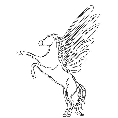 Premium Vector | Pegasus sketch outline icon isolated vector