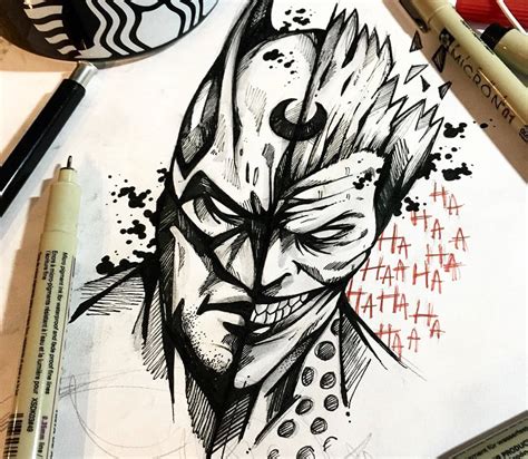 Batman vs Joker drawing by Gustavo Takazone | Photo 31032