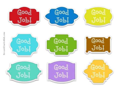 Free Good Job sticker printables | Print on paper and adhere with glue