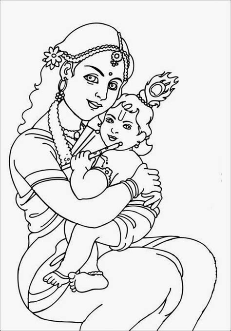 Cute Baby Krishna Coloring Pages