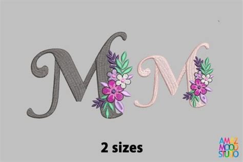 Letter M Floral Monogram · Creative Fabrica