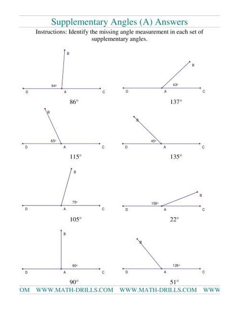 Supplementary Angles (A)