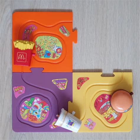 MCDONALDS HAPPY MEAL Toys 90s Tricky Trackers 3-piece Cheeseburger ...