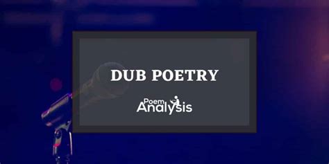 What is Dub Poetry? Definition and Examples - Poem Analysis