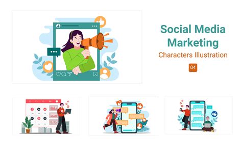 Premium Social Media Marketing Illustration pack from Business ...