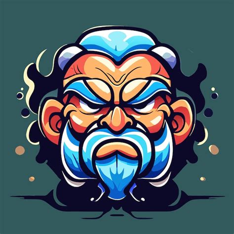 Premium Vector | Angry devil face game boss zombie hand drawn flat stylish mascot cartoon ...