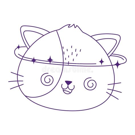 Kawaii Cute Crazy Cat Face Cartoon Isolated Icon Stock Vector ...