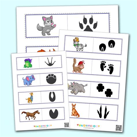 Printable Matching Activity for Preschoolers Animal Tracks