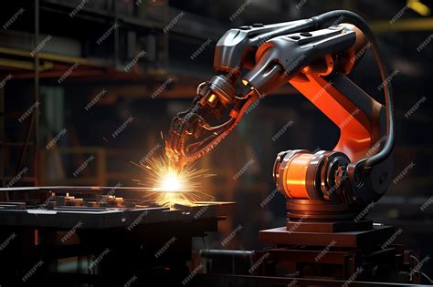 Premium AI Image | Welding robot for welding various parts Industrial concept of modern ...