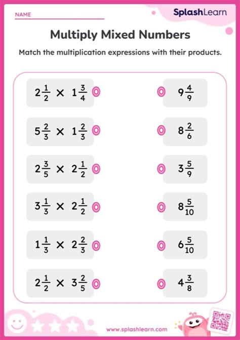 Free Printable Multiply Mixed Numbers Worksheets | SplashLearn