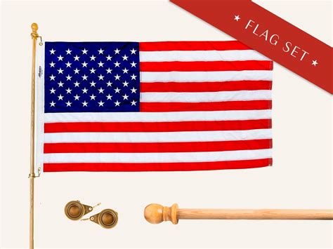 Pre-Assembled 3' x 5' American Flag Set (Excluding Bracket) | Flag ...