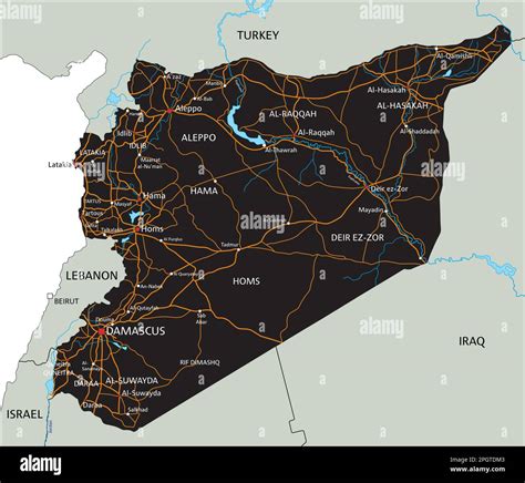 High detailed Syria road map with labeling Stock Vector Image & Art - Alamy