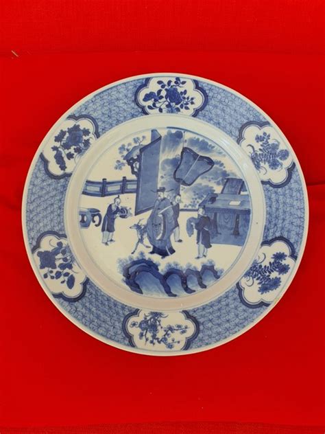 Plate - Blue and white - Porcelain - China - Kangxi - Catawiki