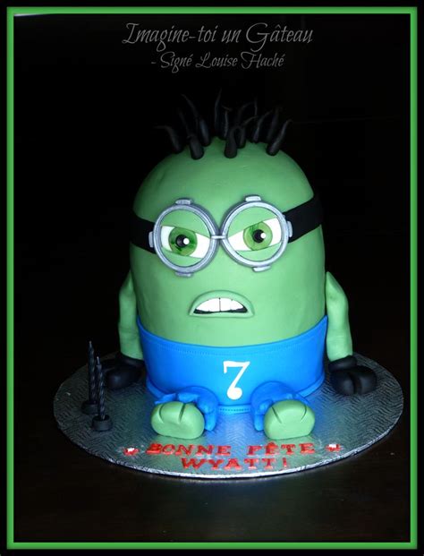 Hulk Minion cake. | Minion cake, Minions, Cake