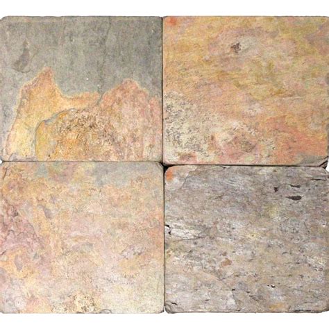 MSI Stone ULC 3-Inch x 6-Inch Tumbled Slate Floor and Wall Tile in Multi Colour (1 sq. ft ...