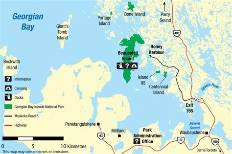 Georgian bay islands national park, National parks map, National parks