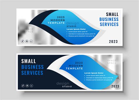 stylish blue business banner design template - Download Free Vector Art ...