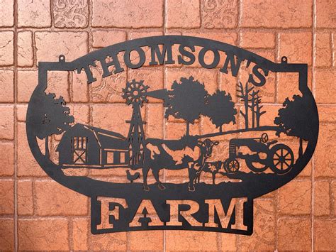 Personalized Farm Name Sign Custom Farm House Metal Wall Art Gift for ...