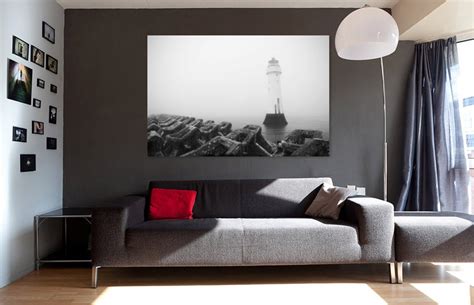 Lighthouse canvas black and white lighthouse wall art | Etsy