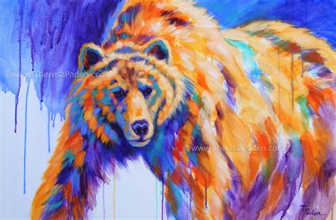 Daily Painters Abstract Gallery: Colorful Abstract Bear Painting by ...