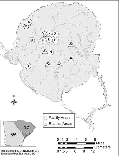 Map of Savannah River Site (SRS) located in South Carolina, USA.... | Download Scientific Diagram