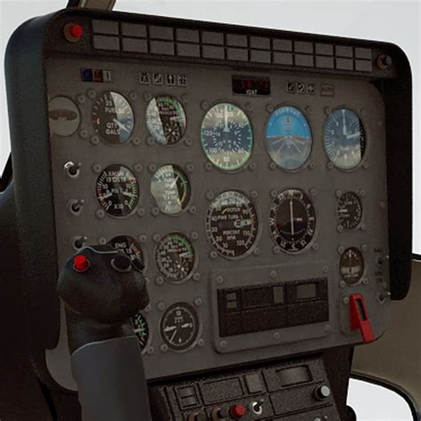 3d bell 206l helicopter interior model