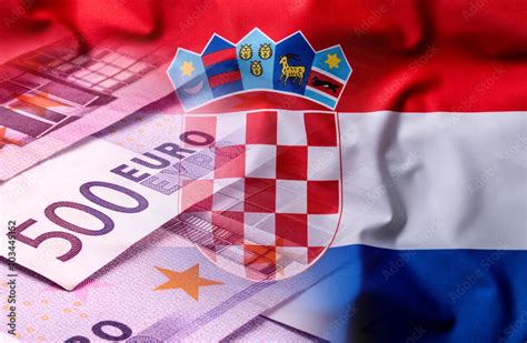 Flags of the Croatia and the European Union. Croatia Flag and EU Flag ...