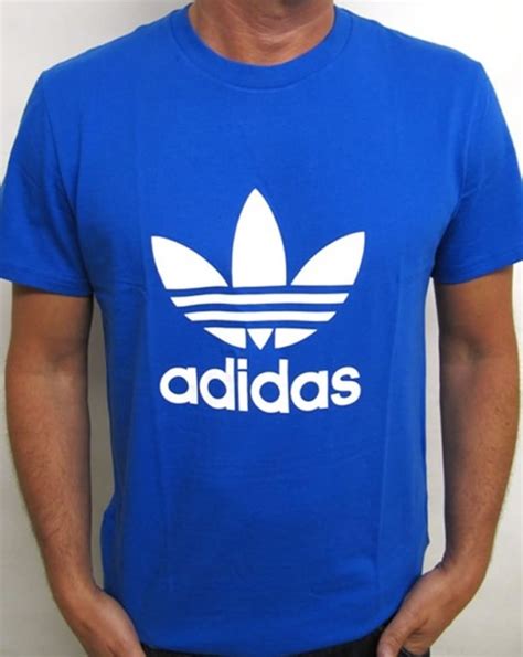 Adidas Originals Trefoil T-shirt With Large Logo Bluebird Blue - adidas trefoil tee