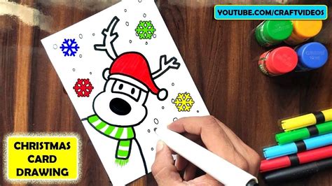 CHRISTMAS CARD DRAWING EASY #Christmas #ChristmasDrawing #Xmas #XmasDrawing | Card drawing, Fun ...