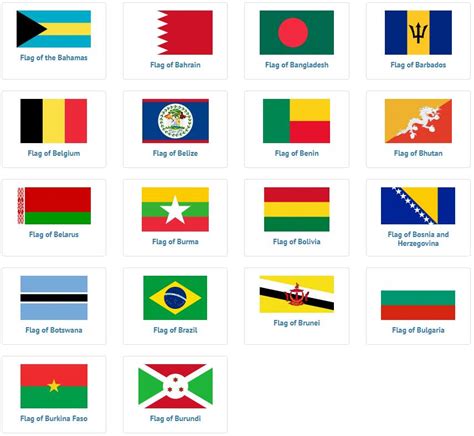 Flags of Countries that Start with B – Countryaah.com