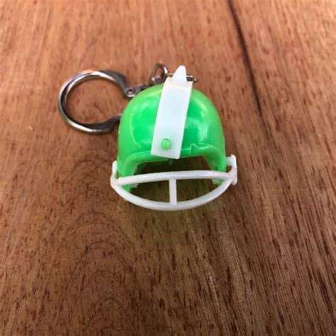 GREEN FOOTBALL HELMET Keychain Vending Machine FOB Plastic Vintage ...