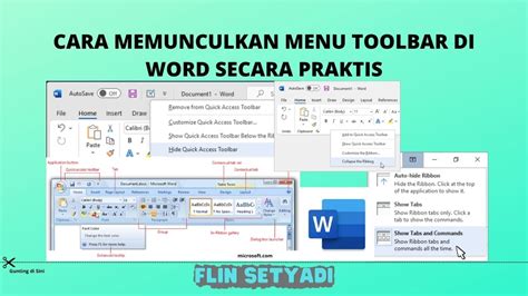 Cara Memunculkan Menu Toolbar di Word Secara Praktis - Flin Setyadi