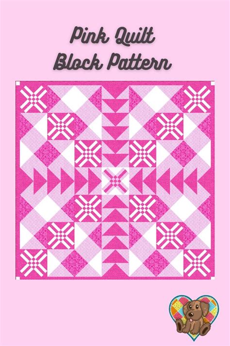 Pink Quilt Block Pattern Downloadable PDF Pink Crib Block Quilt DIY ...