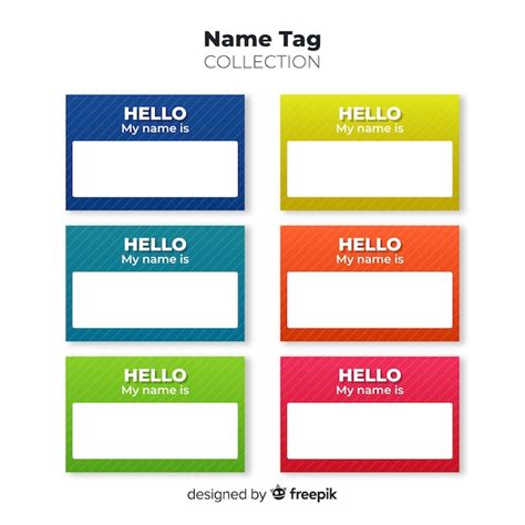 Free Vector | Colorful name tag template collection