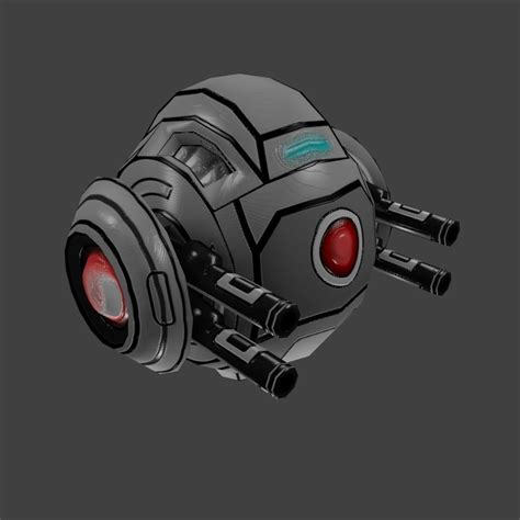 3D model Sci-fi Low poly Sphere Robot Turret VR / AR / low-poly | CGTrader